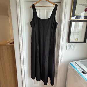 GAP Linen/Rayon Black Blend Maxi Dress